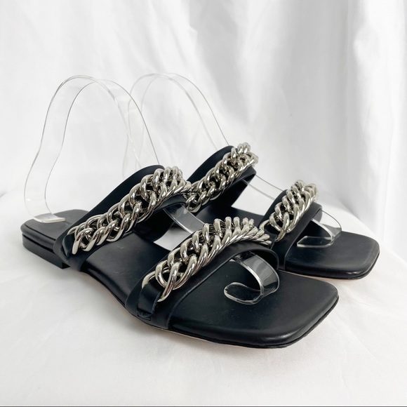 Anine Bing Shoes - Anine Bing Tony Black Chain Link Leather Sandals Women’s Size 7
